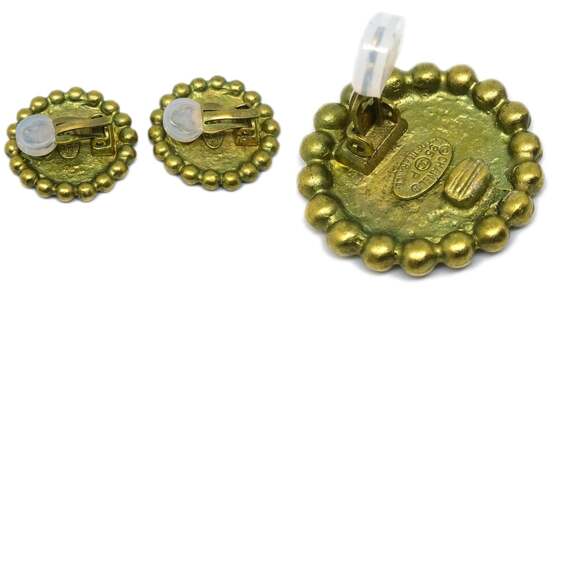 Chanel Gold Plated CC Button Clip-on Earrings Gold